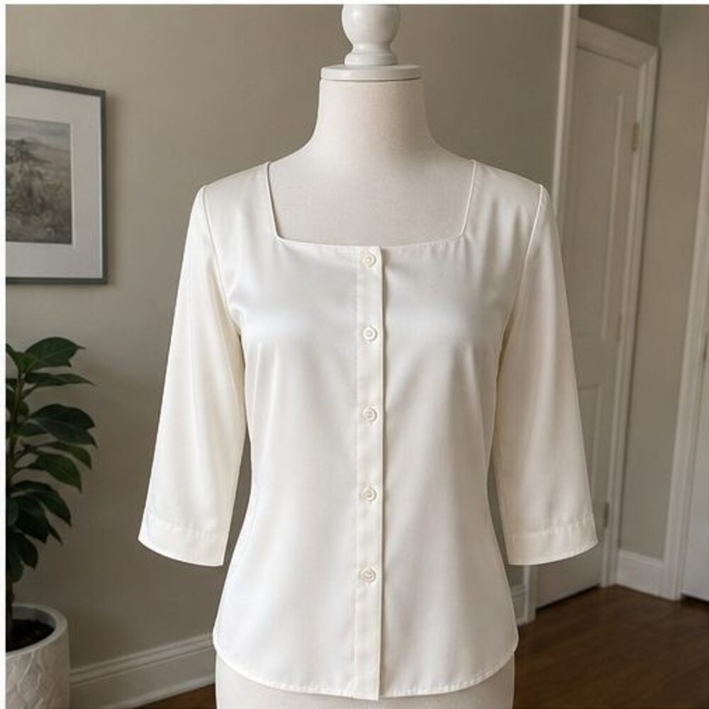 Ivory Wrap Blouse
